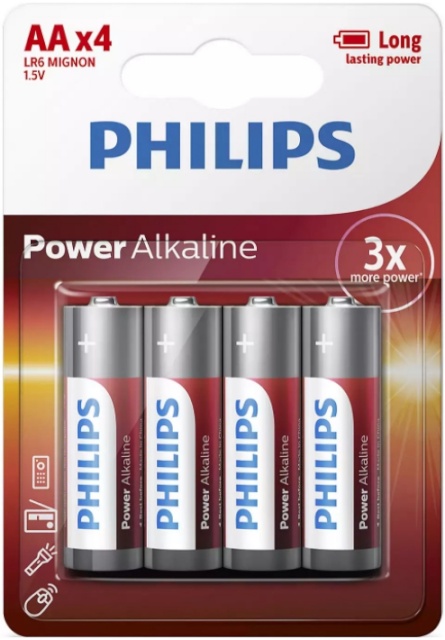 Philips patarei Power Alkaline AA 4tk Blister