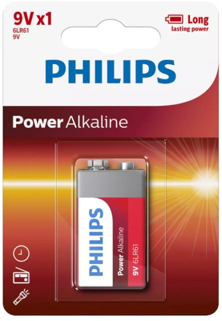 Philips patarei Power Alkaline 9V 1tk (LR61)