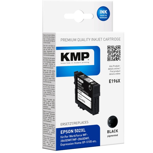 KMP tindikassett Epson 502XL must 550 S. E196X remanufactured