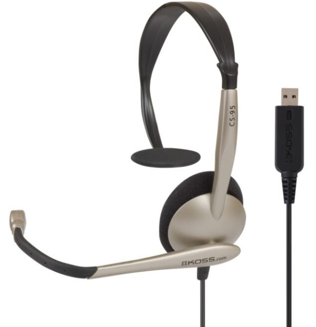 Koss kõrvaklapid CS95 USB Headband/On-Ear, USB, mikrofon, must/kuldne,