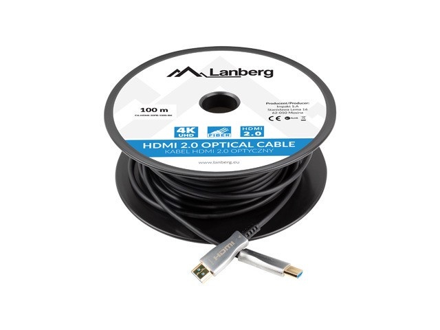 Lanberg kaabel HDMI M/M v2.0 100m must CA-HDMI-20FB-01000-BK