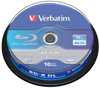 Verbatim toorikud BD-R Blu-Ray 50GB 6x Speed Cakebox 10 tk.