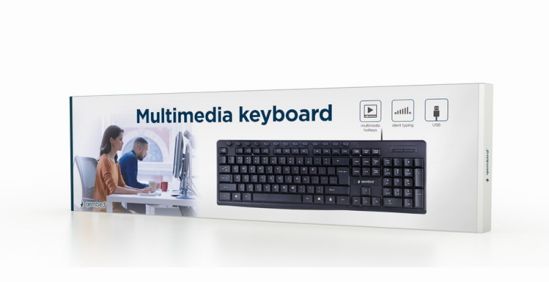 Gembird klaviatuur Multimedia Keyboard KB-UM-107	 USB Keyboard, Wired, US, must