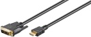 Goobay videokaabel DVI-D/HDMI cable, kuldne-plated HDMI -> DVI-D, 2 m