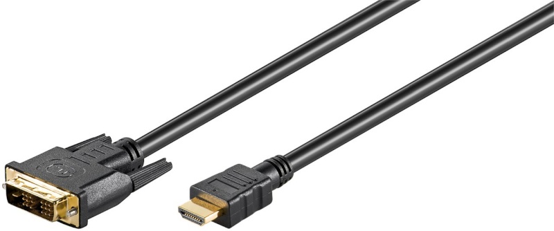 Goobay videokaabel DVI-D/HDMI cable, kuldne-plated HDMI -> DVI-D, 2 m