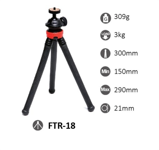 Studioking statiiv StudioKing Flexible Table Tripod FTR-18 with Smartphone Adapter