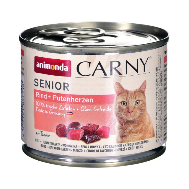 Animonda kassitoit Carny Senior Beef and turkey hearts 200g