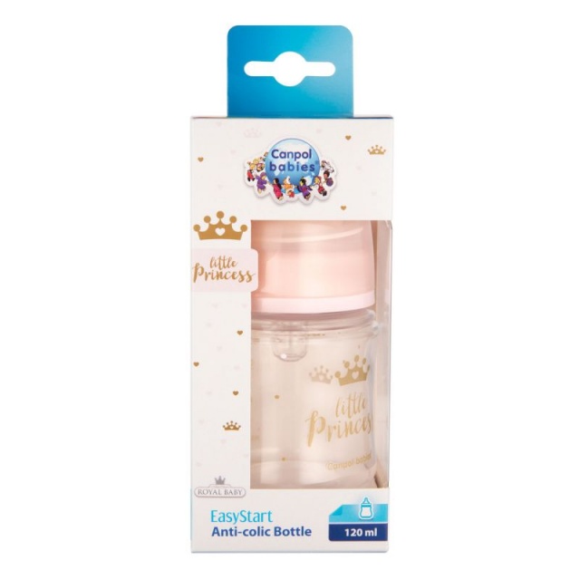 Canpol babies lutipudel Anti-colic PP Easy Start Royal Baby, 120 ml, 35/233, roosa