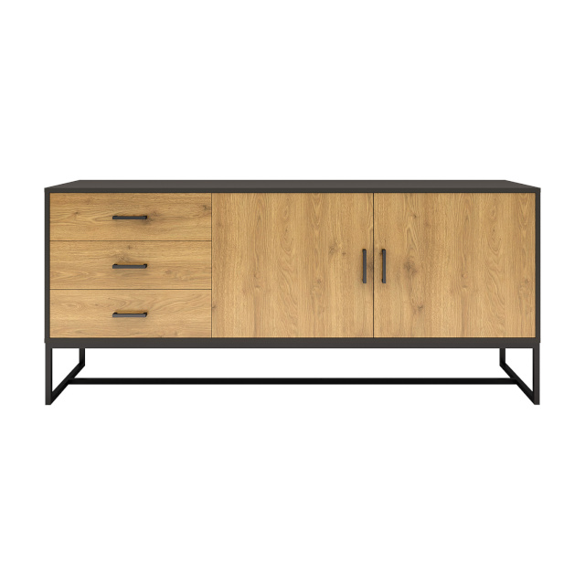 H4Y kummut AMSTERDAM 160x40xH75cm, tamm/must