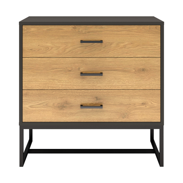 H4Y kummut AMSTERDAM 80x40xH75cm, tamm/must