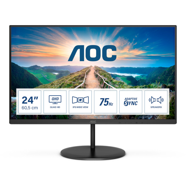 AOC monitor V4 Q24V4EA LED 23.8"2K Ultra HD, must