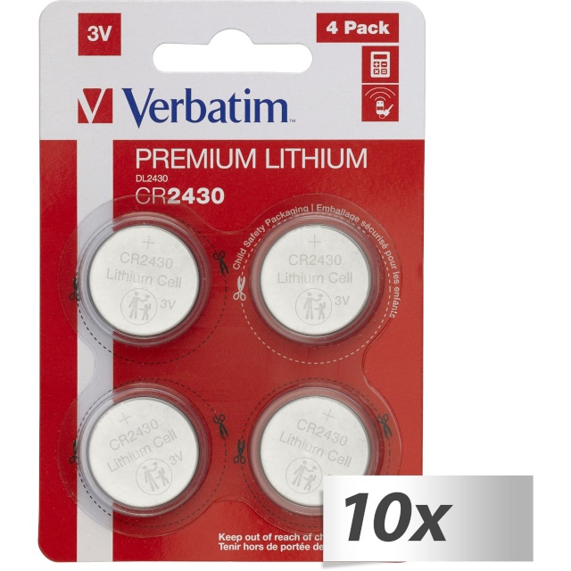 Verbatim patarei 10x4 CR 2430 Lithium Batterie 49534