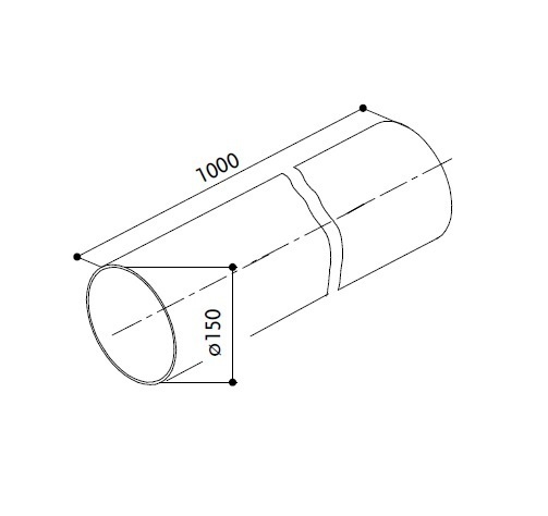 Faber õhupuhastaja ümmargune ühendustoru 150 mm 100 cm