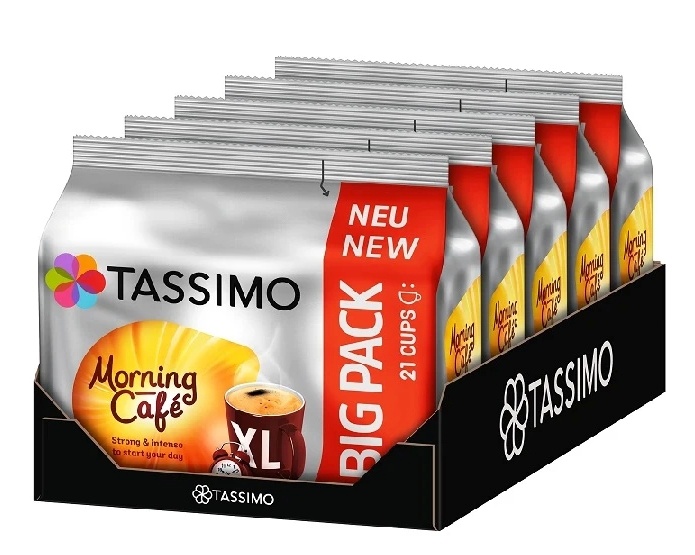 Tassimo kohvikapslid Morning Cafe XL Strong & Intense, 21tk, 5-pakk
