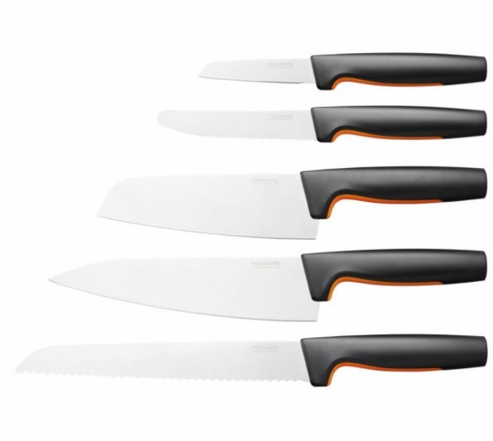 Fiskars kööginugade komplekt Functional Form Knife Set, 5tk, must