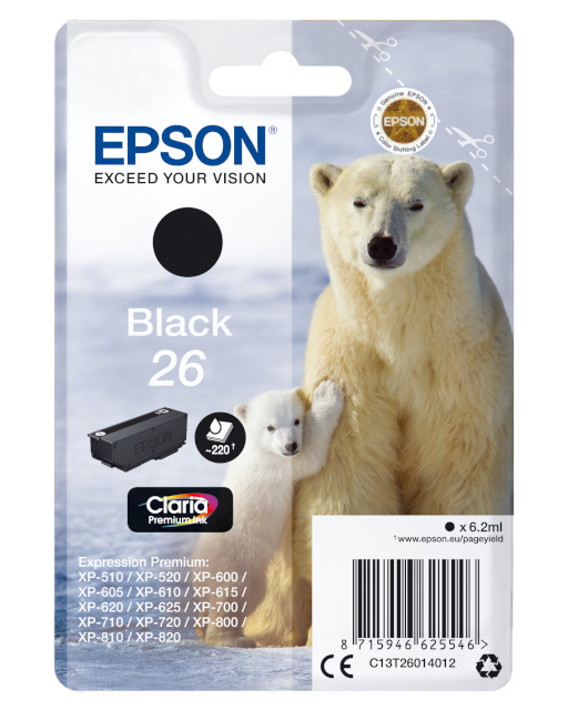 Epson tindikassett Epson XP600/700/800 must T2601