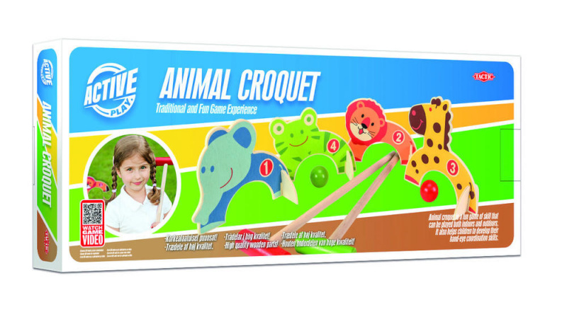 Tactic puidust kriketimäng Animal Croquet lastele Active Play (56335)