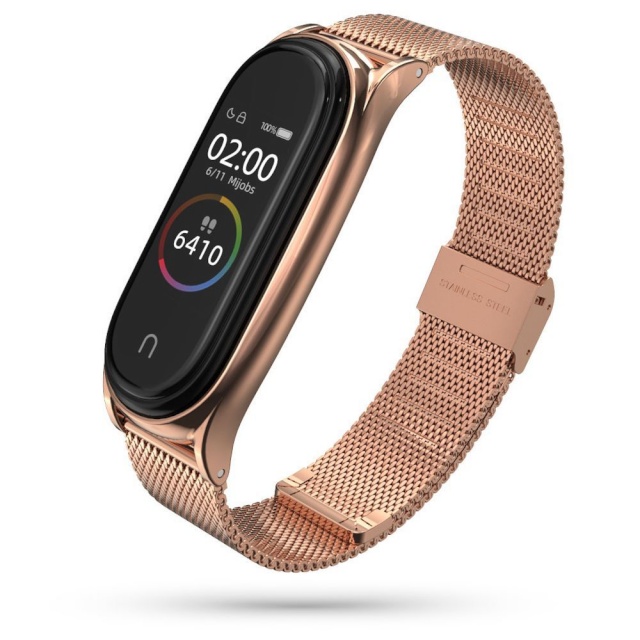 Tech-Protect kellarihm Milanese Band (Xiaomi Mi Band 5/6) roosa kuldne