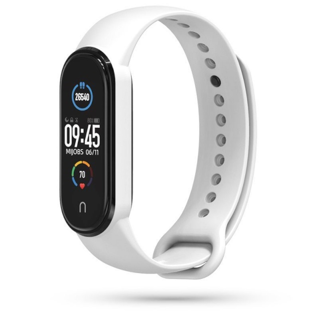 Tech-Protect kellarihm Iconband Silicone Strap (Xiaomi Mi Band 5/6) valge