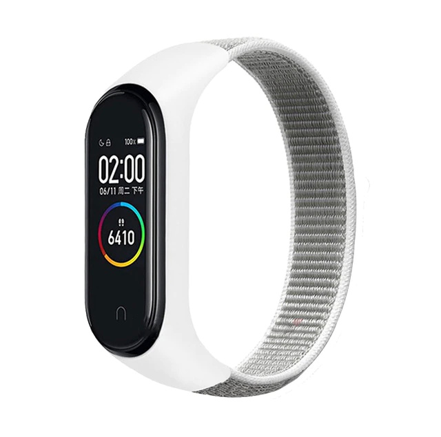 Randmerihm Sport Loop Replacement Band (Mi Band 3/4/5/6) hall/valge