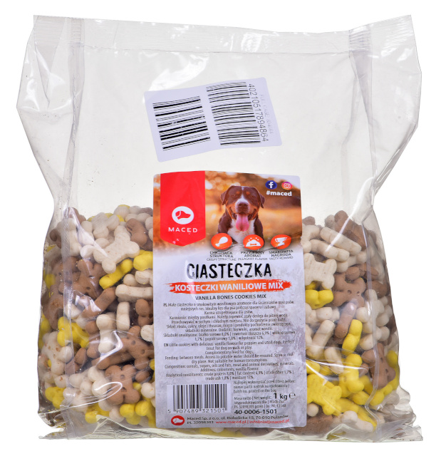Maced kuivtoit koerale Ciastka for Dog - waniliowe kosteczki mix 1kg