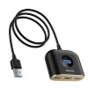 Baseus USB jagaja Square Round USB Adapter, HUB USB 3.0 to 1x USB 3.0 + 3x USB 2.0.1m (Black)