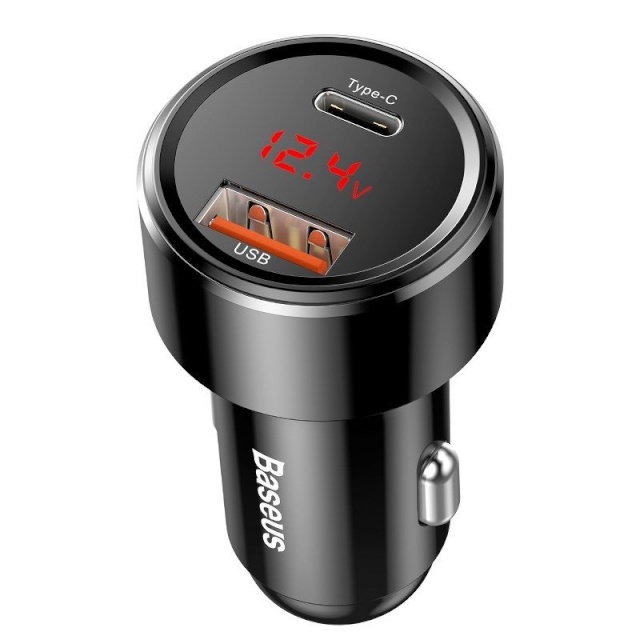 Baseus Magic autolaadija USB + USB-C QC 4.0 PD 45W (Black)