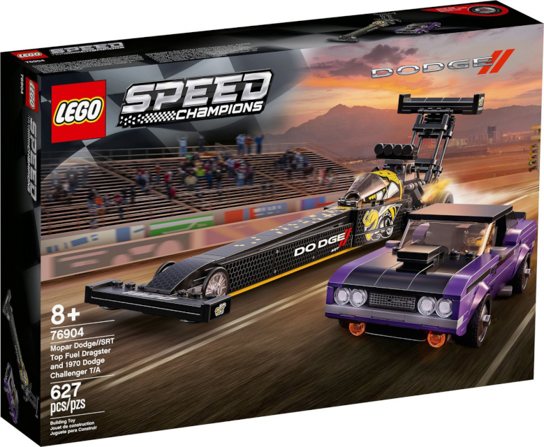 Lego klotsid Speed Champions Mopar Dodge//SRT Top Fuel Dragster ja 1970 Dodge Challenger T/A
