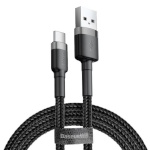 Baseus laadimiskaabel Cafule USB-C cable 2A 3m (Black+Gray)