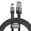 Baseus kaabel Lightning USB (reversible) Cafule 2.4A 1m (gray-Black)