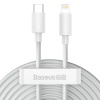 Baseus kaabel Simple Wisdom Data Kit USB-C to Lightning PD 20W (2PCS/Set) 1.5m White