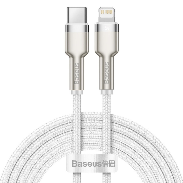Baseus kaabel USB-C for Lightning Cafule Metal Data Cable, PD, 20W, 2m (valge)