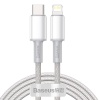 Baseus kaabel USB-C to Lightning High Density Braided , 20W, PD, 2m (white)