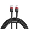 Baseus laadimiskaabel USB-C PD Cafule PD 2.0 QC 3.0 60W 2m, must/punane