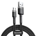 Baseus laadimiskaabel Cafule Micro USB 2.4A 0,5m, hall/must