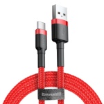 Baseus laadimiskaabel Cafule USB-C cable 3A 0.5m, punane