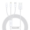 Baseus laadimiskaabel USB Cable 3in1 Superior Series, USB to micro USB / USB-C / Lightning, 3.5A, 1.2m, valge