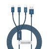 Baseus laadimiskaabel USB cable 3in1 Superior Series, USB to micro USB / USB-C / Lightning, 3.5A, 1.2m (Blue)