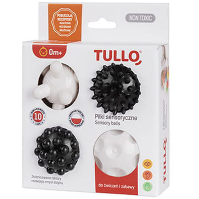 Am Tullo massaažipallid Sensory AM Tullo 4 tk, must-valge
