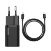 Baseus laadija Super Si Quick Charger 1C 20W with USB-C Cable for Lightning 1m, must