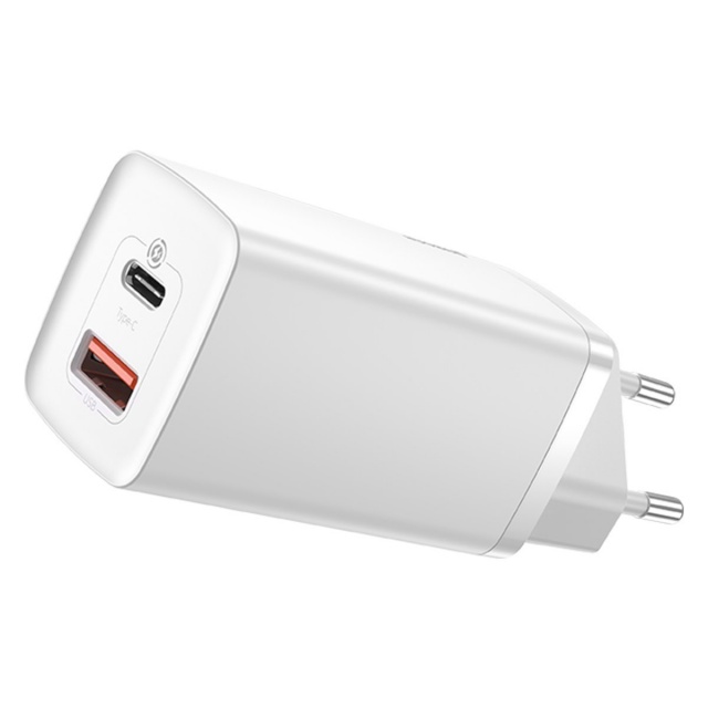 Baseus GaN2 Lite Quick reisilaadija USB+C 65W EU (white)
