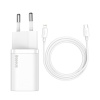 Baseus kiirlaadija Super Si 1C 20W with USB-C Cable for Lightning 1m, valge