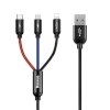 Baseus laadimiskaabel Rapid USB Cable 3in1 USB-C / Lightning / Micro 3A 1,2M - Black