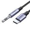 UGREEN audiokaabel mini jack 3,5mm AUX to USB-C Cable 1m, tumehall