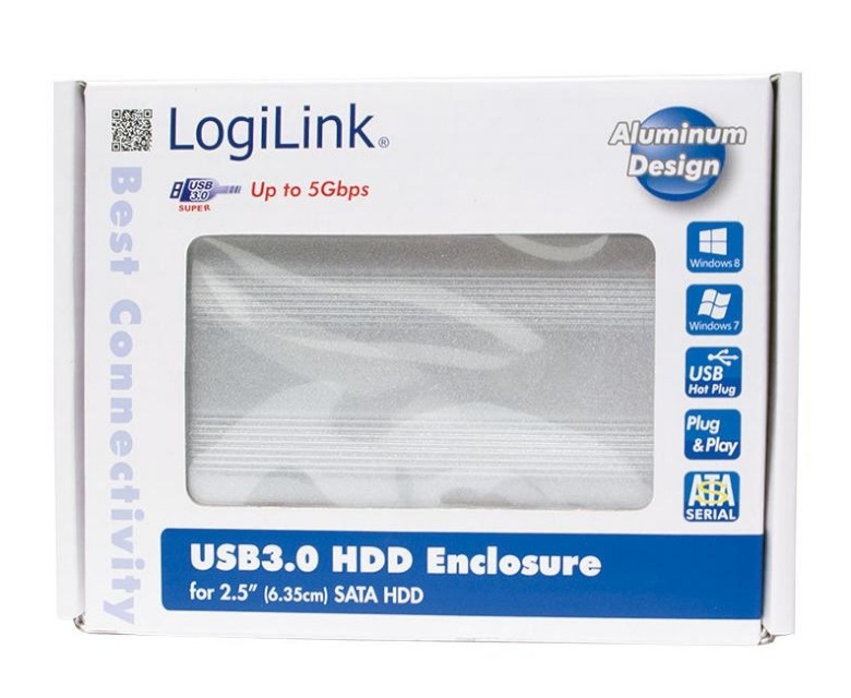 LogiLink kettaboks 2.5" SATA USB 3.0 hõbedane (UA0106A)