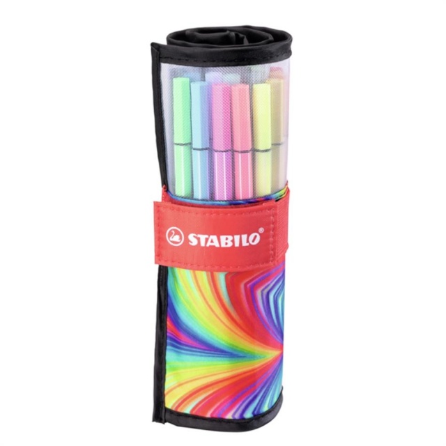 Stabilo tindipliiats Pen 68, ARTY, 25 värvi, rullis vutlaris