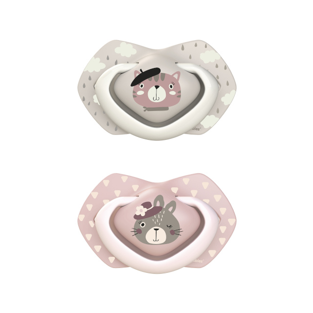 Canpol BABIES silikoonist sümmeetriline lutt BONJOUR PARIS, 6-18k, 2 tk (22/648_pin)