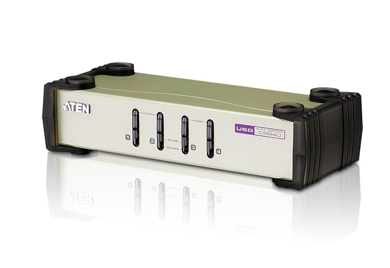ATEN 4-Port USB - PS/2 VGA KVM + Cables