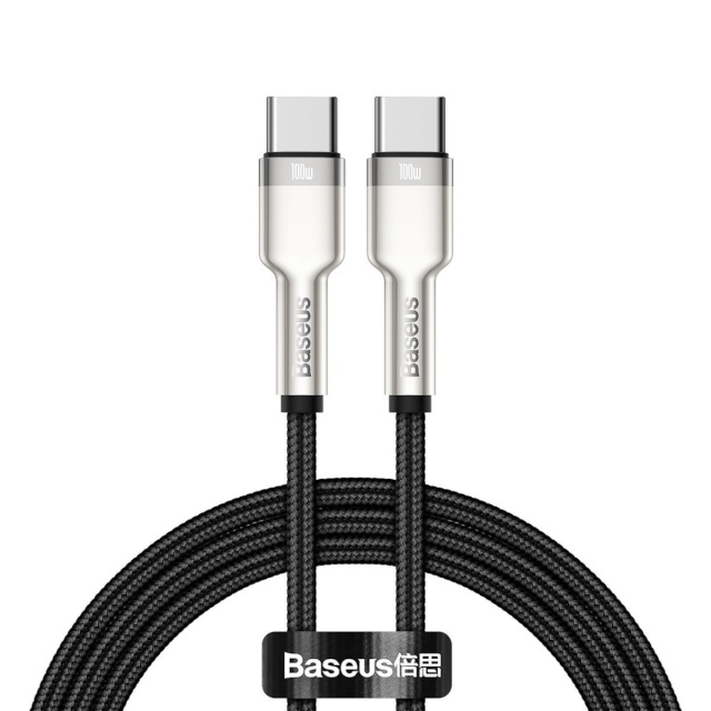 Baseus laadimiskaabel USB-C -> USB-C Cafule 100W 1m, must