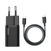 Baseus kiirlaadija Super Si Quick Charger 1C 25W with USB-C Cable for USB-C 1m, must